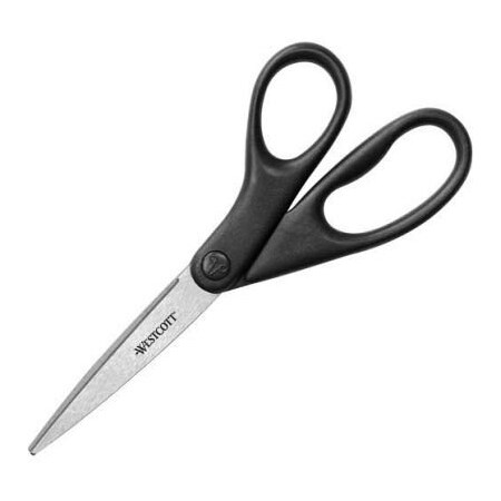 Acme United Westcott 13139 All Purpose Design Line Straight Scissors, Metallic Black, 8" 13139